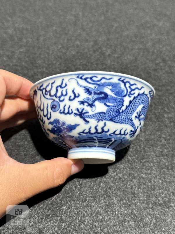 清同治 青花云龙纹小碗 - 图4
